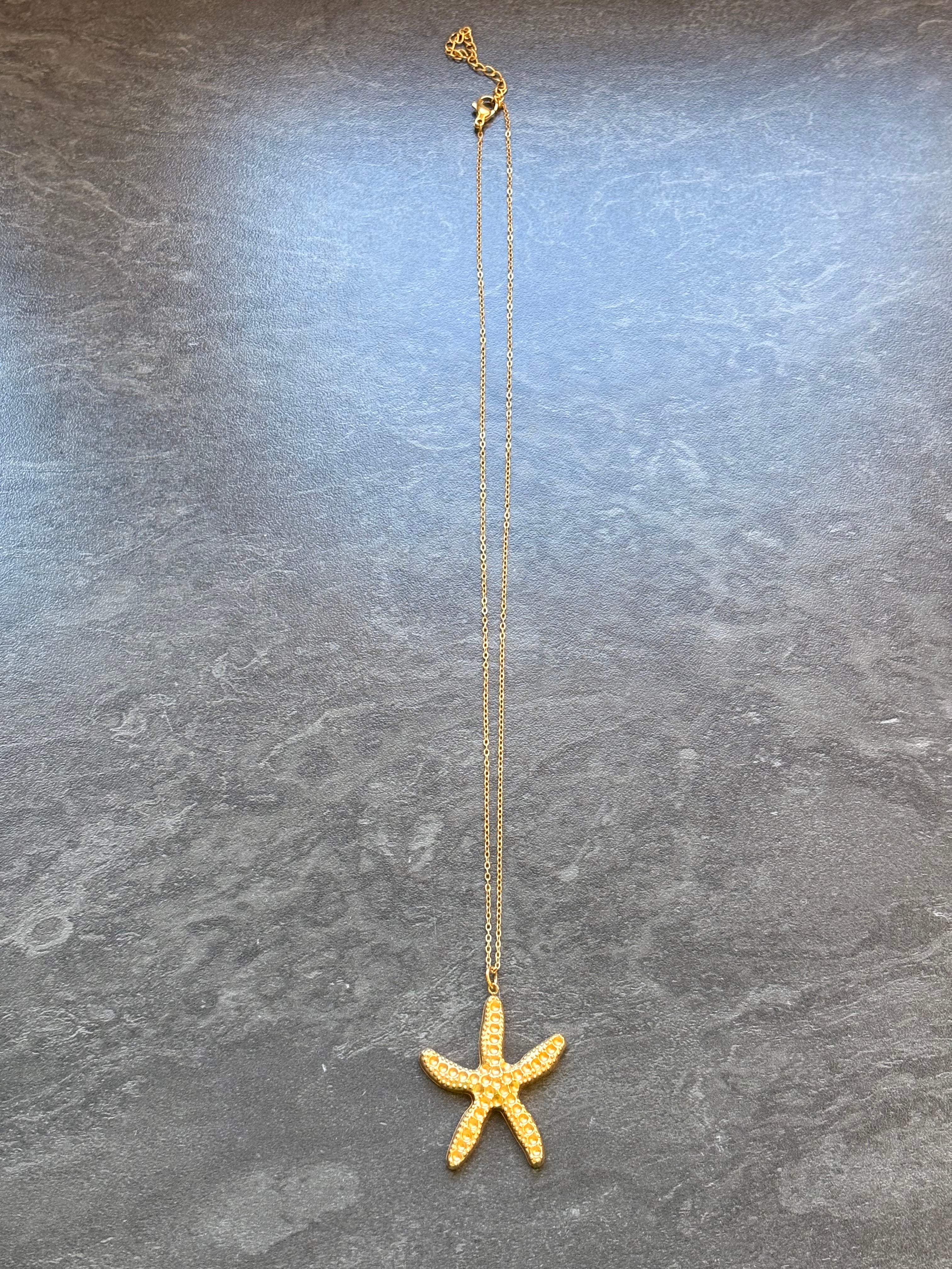 Sautoir Doré Étoile de Mer en Acier Inoxydable